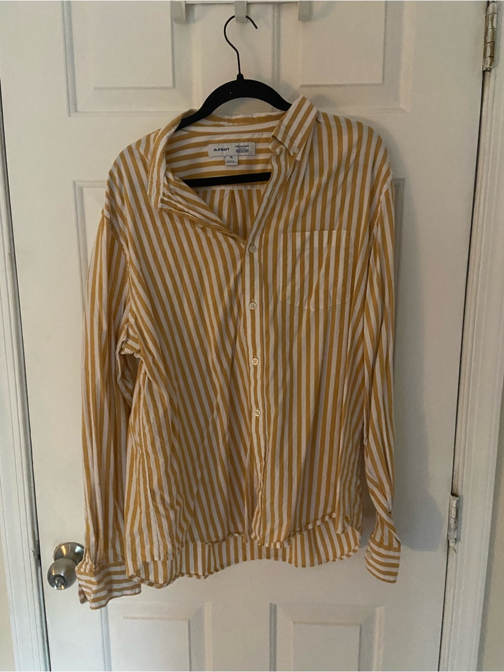 Old Navy Yellow and White Striped Shirt